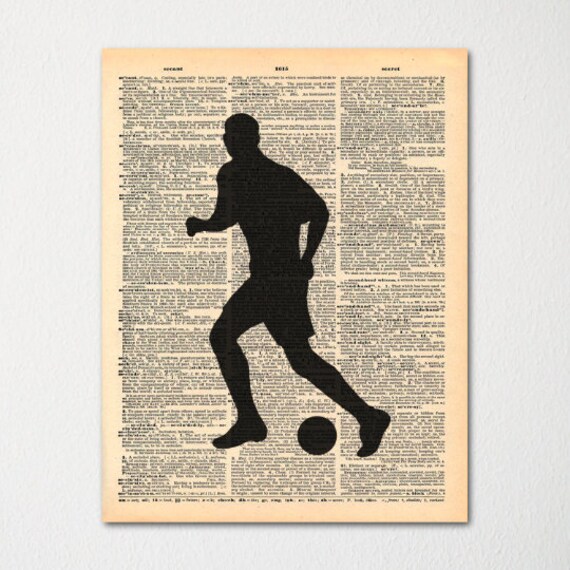 Soccer Dictionary Art Print/Vintage Paper