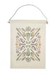 Vegetable Medallion Canvas Wall Hanging - Kitchen Tapestry Art