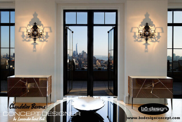 Baroque Chandelier, Black Barona, Contemporary Luminaire, Drop Shadow Concept, Wall Lamp Design, 42 To 60 cm, Luminaire Design, Lighting Wall - image 1