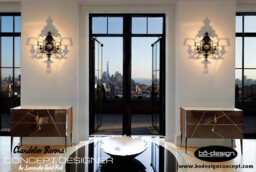 Baroque Chandelier, Black Barona, Contemporary Luminaire, Drop Shadow Concept, Wall Lamp Design, 42 To 60 cm, Luminaire Design, Lighting Wall - thumbnail 1