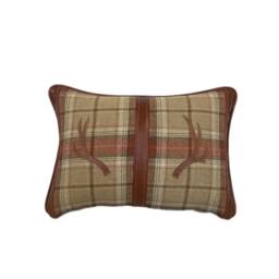 The Tartan & Leather Stag Antler Cushion - thumbnail 4