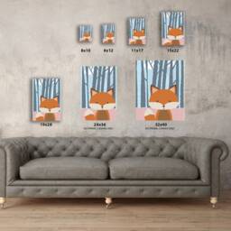 Fox Printed Canvas. Art Quotes Decor. Stay Clever Wall Art. Canvas Illustration. Little Nursery Baby Room Set Of 2 - thumbnail 3