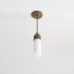 Brass Pendant Light With Alabaster Shade, Modern Light, Ul Listed, No.0377 - thumbnail 2