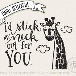 Giraffe Nursery Art Print, I'd Stick My Neck Out For You - Digital File - thumbnail 2