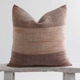 Earthy Striped Throw Pillow, Brown Orange Cotton, Bamboo Reverse - thumbnail 3