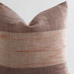 Earthy Striped Throw Pillow, Brown Orange Cotton, Bamboo Reverse - thumbnail 2