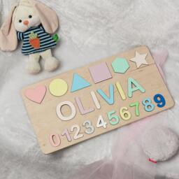 Personalized Name Puzzle With Pegs Montessori Wooden Toy - thumbnail 2