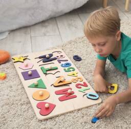 Personalized Name Puzzle With Pegs Montessori Wooden Toy - thumbnail 1