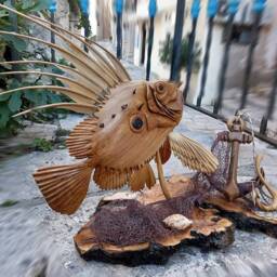 John Dory Fish, Saint Peter Fish Sculpture, Carving, Fishermen Gift, Fishing Gift, Wooden Fish, Wood Wooden Sculpture - thumbnail 2