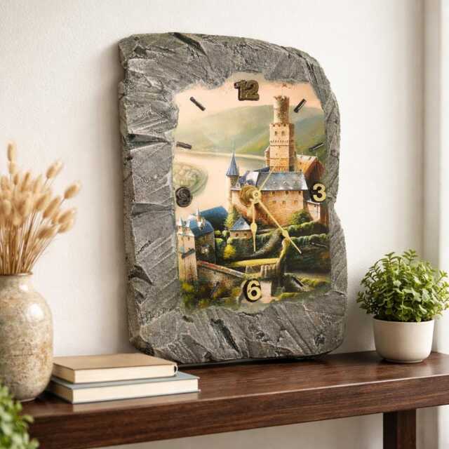 Castle Wall Clock Table Decor Rock Imitation Wall Decor Kids Room Handmade Gift For Boy Desk Office - image 1