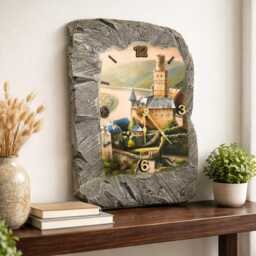Castle Wall Clock Table Decor Rock Imitation Wall Decor Kids Room Handmade Gift For Boy Desk Office - thumbnail 1