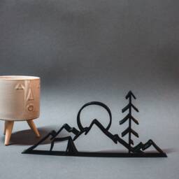 Camping Backdrop - Line Art 3D Print Beautiful Decoration For Your Home - thumbnail 3