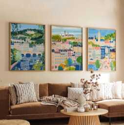 Set Of 3 Bath Posters, England Travel UK Wall Art Prints, Historic City Poster Set, Georgian Architecture Prints - thumbnail 1