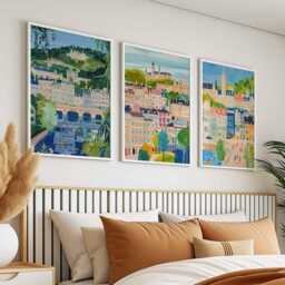Set Of 3 Bath Posters, England Travel UK Wall Art Prints, Historic City Poster Set, Georgian Architecture Prints - thumbnail 3