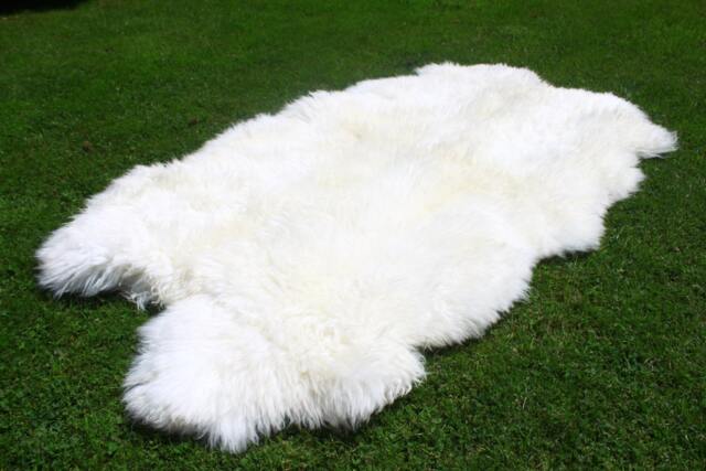 On Sale Sheepskin Rug - White Real Rug Throw Double Quatro Octo She - image 1