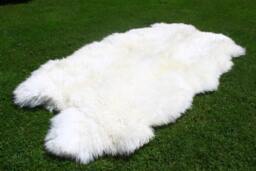 On Sale Sheepskin Rug - White Real Rug Throw Double Quatro Octo She - thumbnail 1
