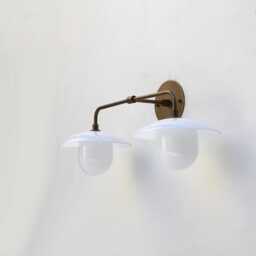 Solid Brass Wall Sconce Light -Bathroom Vanity -Minimal Light - Double Shades Sconce. Ul Listed, No-Lm2, No.0469 - thumbnail 2