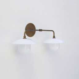 Solid Brass Wall Sconce Light -Bathroom Vanity -Minimal Light - Double Shades Sconce. Ul Listed, No-Lm2, No.0469 - thumbnail 3