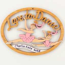 Personalized Love To Dance Christmas Ornament-Wood, Hand Painted, Laser Cut - thumbnail 2