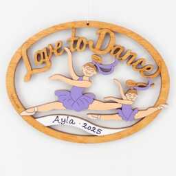 Personalized Love To Dance Christmas Ornament-Wood, Hand Painted, Laser Cut