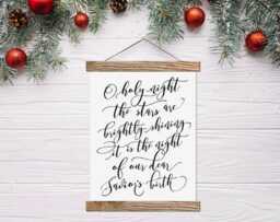 O Holy Night Canvas Hanging Farmhouse Sign - Christmas Decor - thumbnail 1