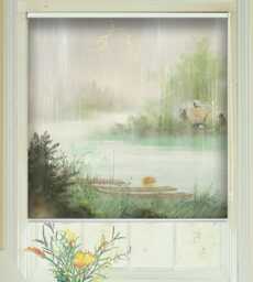Rainy Morning Landscape Art By Koukei Kojima Custom Made Printed Window - Md36 Roller Blind, Regular Or Blackout Shade, Cord/Less - thumbnail 1