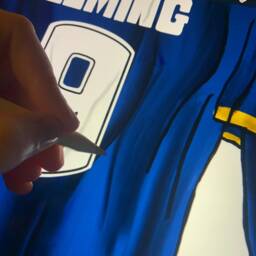 Custom Rhinos Rugby League Dressing Room Print Hand Illustrated Design - thumbnail 3