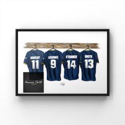 Custom Rhinos Rugby League Dressing Room Print Hand Illustrated Design - thumbnail 2