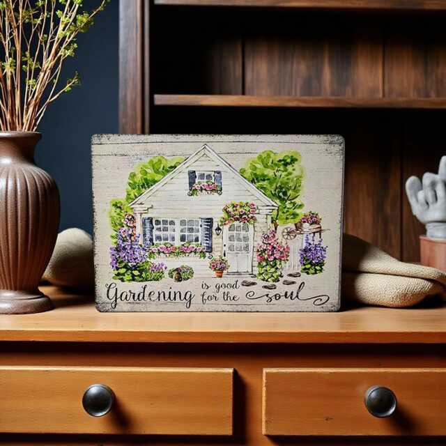 Rustic Garden Sign Weatherproof Metal Plaque Outdoor Wall Decor Patio Art - image 1