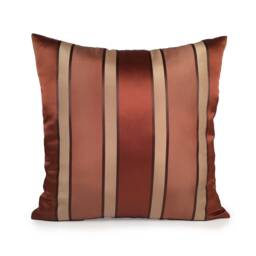 Cinnamon Copper & Tan Pillow, Throw Pillow Cover, Decorative Cushion Covers, Accent Silk Blend Blend, Striped Pillow
