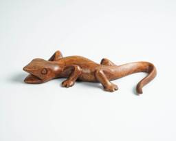 Gecko Sculpture, Animal Statue, Wood Carving, Artwork, Natural Piece, Handcrafted, Miniature, Wooden Living Room Decor, Gift For Him - thumbnail 1