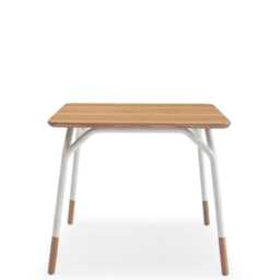 Dining Table in Oak Wood, White Steel Legs, Made Italy - thumbnail 4