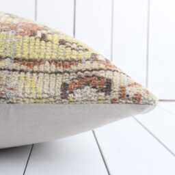 Handmade Turkish Kilim Pillow Cover Boho Sofa Cushion - 18''x18'' - thumbnail 4
