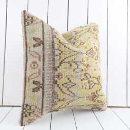 Handmade Turkish Kilim Pillow Cover Boho Sofa Cushion - 18''x18'' - thumbnail 3