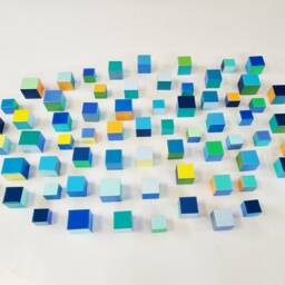 Hand-Painted Wooden Cubes, Floating 3D Geometric Wall Art, Epoxy Resin Blocks, Custom Quantity, Modern Home Office Decor - thumbnail 4
