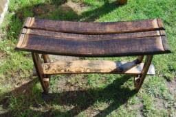 Whisky Barrel Stave Indoor/Outdoor Bench