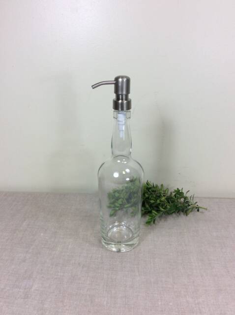 25 Oz Whiskey Bottle Soap Dispenser Metal Pump Heavy Mouthwash Shampoo - image 1