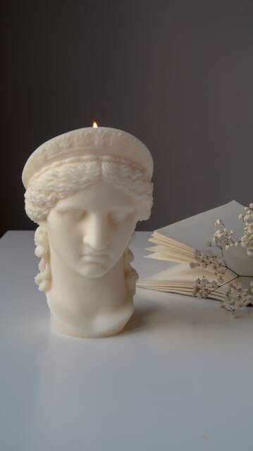 Hera Soy Candle Greek Goddess Statue Candle - image 1