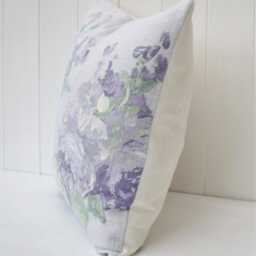 Laura Ashley Violetta Floral Cushion Handmade Purple Pillow With Zip Closure - thumbnail 3