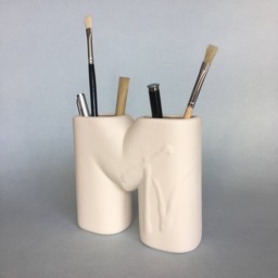 Mtv Ceramic Pencil Holder, Ready To Paint, Office Decoration, Made Order, Bisque, Brand, Music Lovers, Birthday Gift