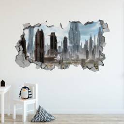 Sci-Fi, 3D Wallpaper, Wall Decals, Broken Wall Decal, Printed, Art, Printing, Sticker, Decal - Skucit3Dm - thumbnail 1