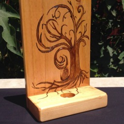 Tree Wall Sconce - Recycled Material Tea Light Stand Of Life Yggdrasil World Norse Art Candle Holder Votive - thumbnail 2