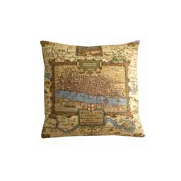 Thibaut London Map Cushion Cover, Beige Brown Designer Throw Pillow - thumbnail 1