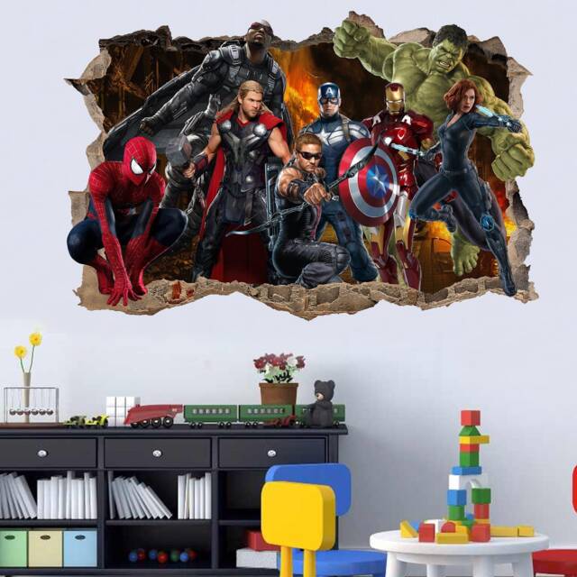 Superheroes Avengers Captain America Hulk Thor Wall Sticker Decal Mural Poster Decor 596 - image 1
