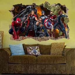Superheroes Avengers Captain America Hulk Thor Wall Sticker Decal Mural Poster Decor 596 - thumbnail 3