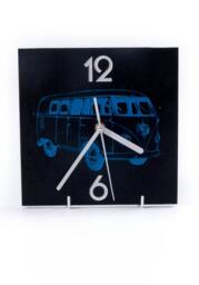 Retro Slate Clock With Blue Camper Van & White Sandblasted Numbers - thumbnail 2