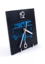 Retro Slate Clock With Blue Camper Van & White Sandblasted Numbers - thumbnail 3