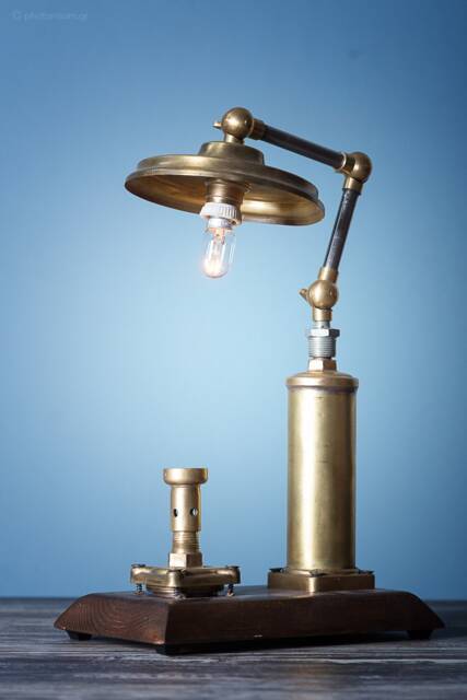 Handmade Industrial Brass Desk Lamp - Adjustable Steampunk Light 100% in Greece - image 1