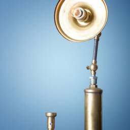 Handmade Industrial Brass Desk Lamp - Adjustable Steampunk Light 100% in Greece - thumbnail 3