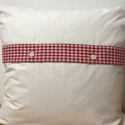 Country Style Cushion Cover Pillow Red/White 40x40cm - thumbnail 3